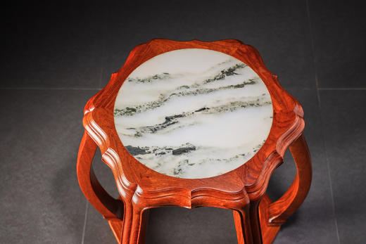 红桥红  家具严选  缅甸花梨（大果紫檀）【48 石面 六足海棠 圆鼓凳】 商品图4