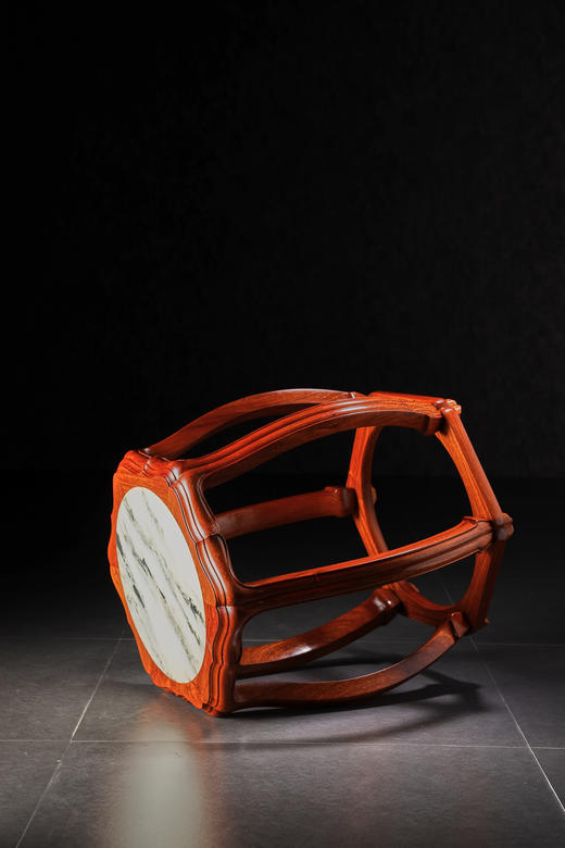 红桥红  家具严选  缅甸花梨（大果紫檀）【48 石面 六足海棠 圆鼓凳】 商品图6