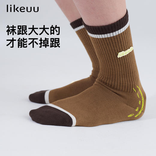 likeuu儿童袜子男女童春秋款中筒袜学生布绣棉袜长筒袜 商品图1