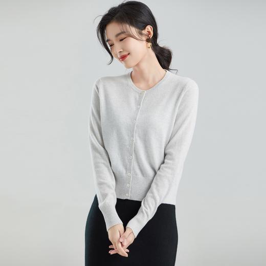 东黎 • 小山羊绒女士秋冬圆领经典休闲开衫 22C056 商品图2