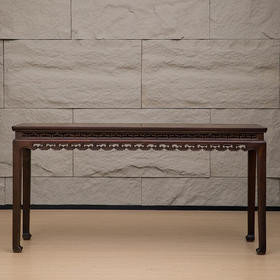 清 红木锼挖如意云纹条桌