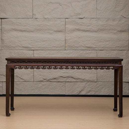 清 红木锼挖如意云纹条桌 商品图0