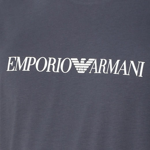 EMPORIO ARMANI 阿玛尼 男士棉质字母徽标印花圆领短袖T恤 深灰色 8N1TN5 1JPZZ 0929 商品图2