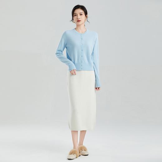 东黎 • 小山羊绒女士秋冬圆领经典休闲开衫 22C056 商品图1