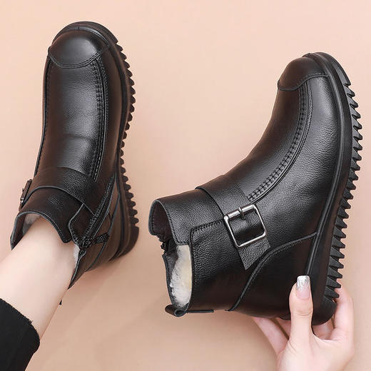 XYSM-26086 皮棉鞋妈妈鞋中老年保暖鞋 商品图0