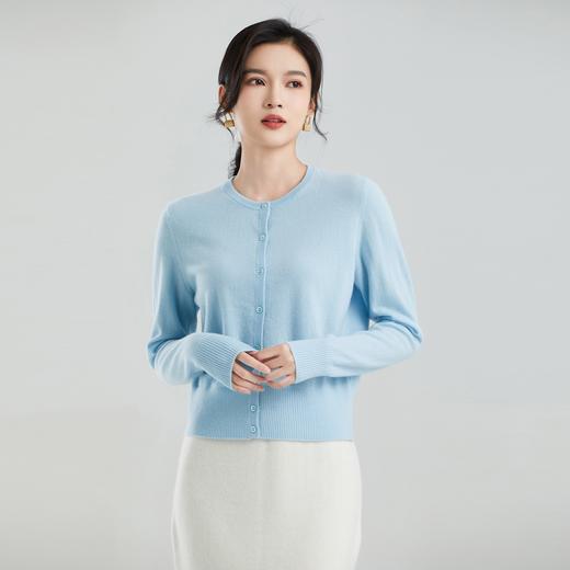 东黎 • 小山羊绒女士秋冬圆领经典休闲开衫 22C056 商品图0