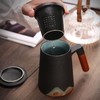 远山陶瓷马克杯带过滤泡茶杯茶水分离水杯办公带盖个人专用杯定制 商品缩略图4
