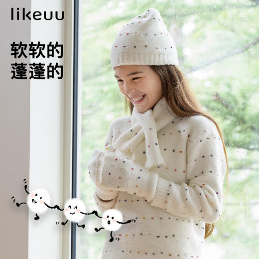 likeuu彩糖豆半边绒居家儿童发带帽子围巾手套LG22B2041ZY 商品图1