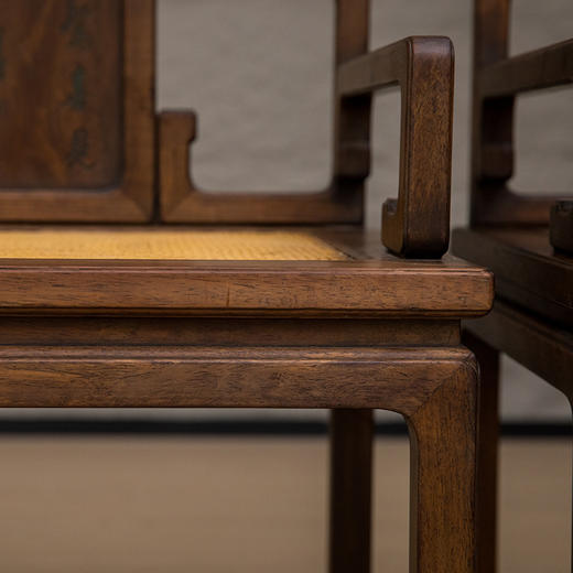 清 红木诗文矮背扶手椅（一对） 商品图2