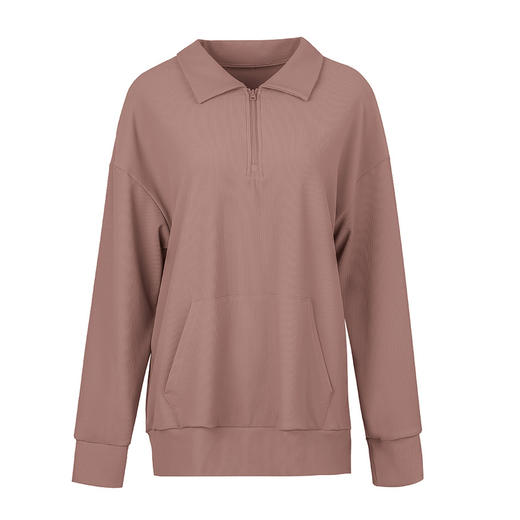 跃牌【禅语梵心系列】宽松半拉链健身长袖外套 无胸垫FX2101（不带胸垫） 商品图4