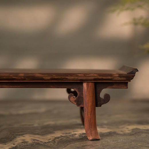 清 红木夹头榫云纹一块玉翘头案中案摆件 商品图4