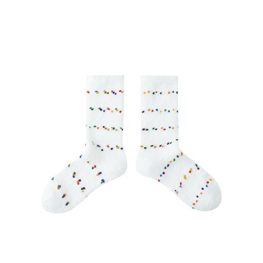 买2件彩糖豆半边绒毛线袜 商品图0