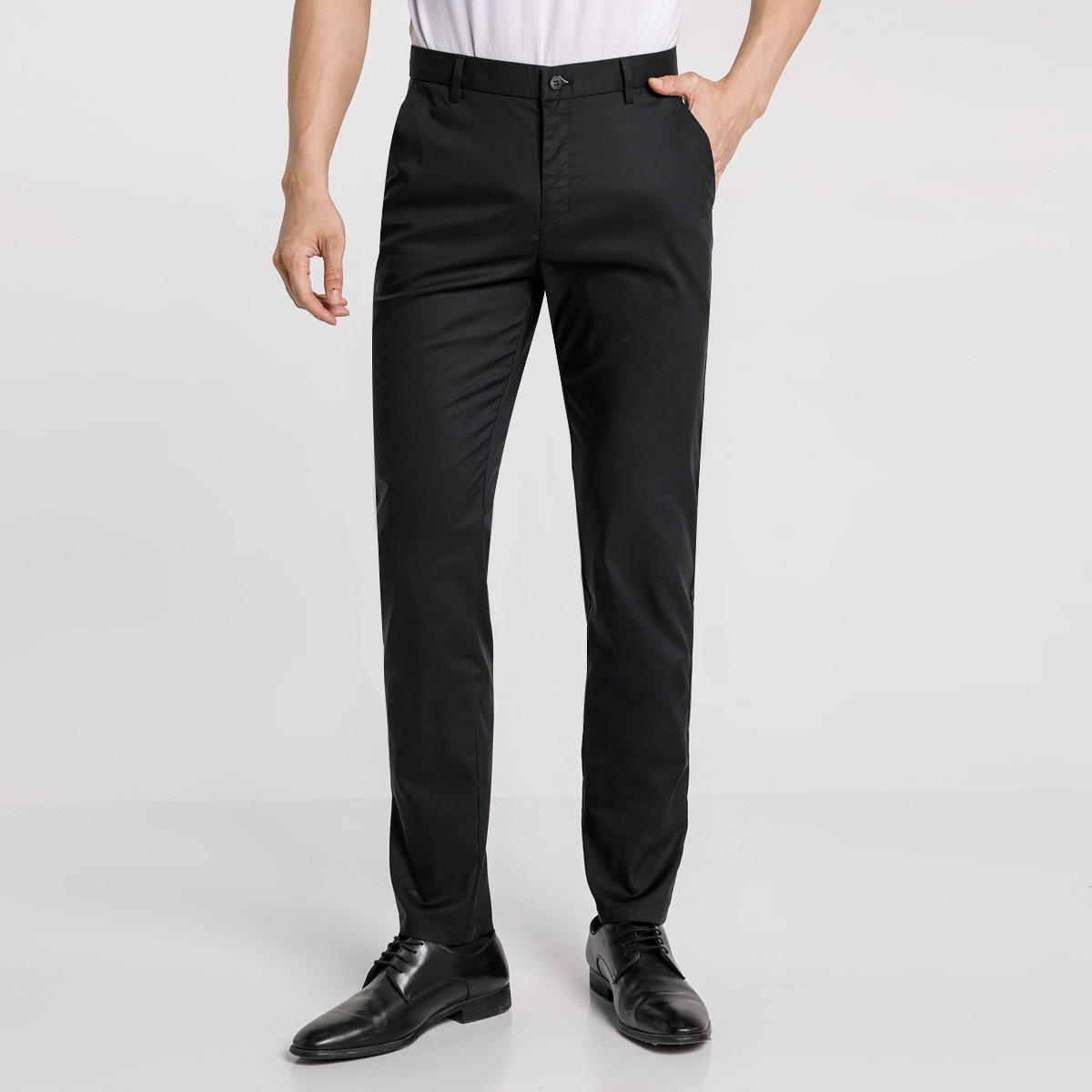 布兰施经典百搭男士直筒长裤纽扣西裤休闲裤