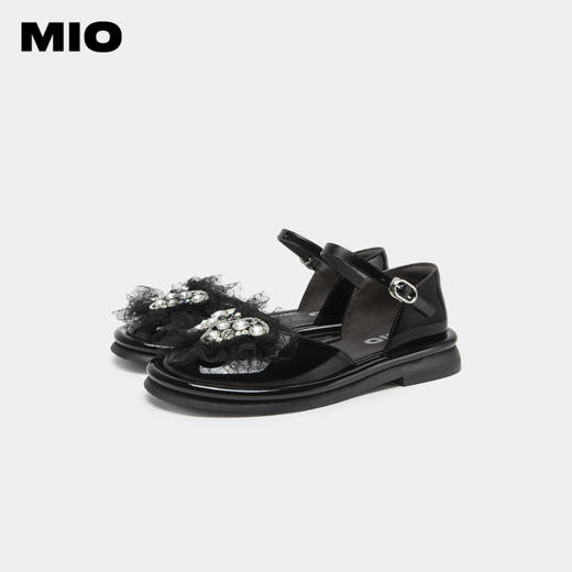 MIO米奥夏季圆头半凉鞋平跟星光鞋甜美风蝴蝶钻饰时装凉鞋女鞋M232200548 商品图4