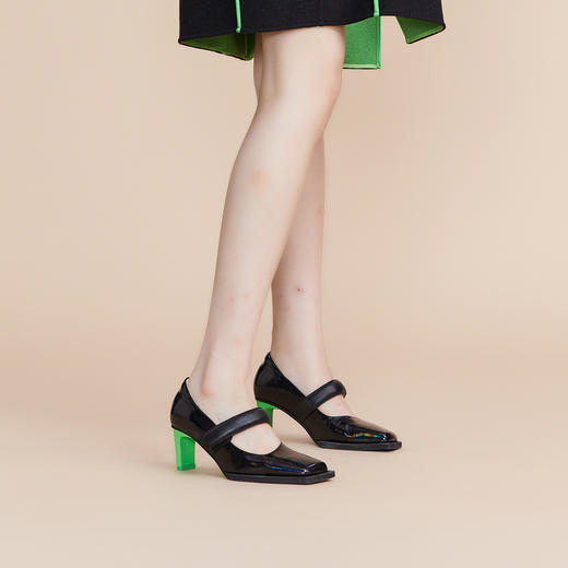 MIIDII谜底2022春新款复古时尚立体鞋头牛皮高跟鞋女221MX0441 商品图2