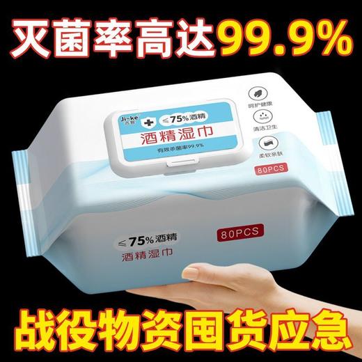 【现货速发】75度酒精消毒湿巾杀菌抑菌带盖医用级家用卫生擦手巾 商品图1