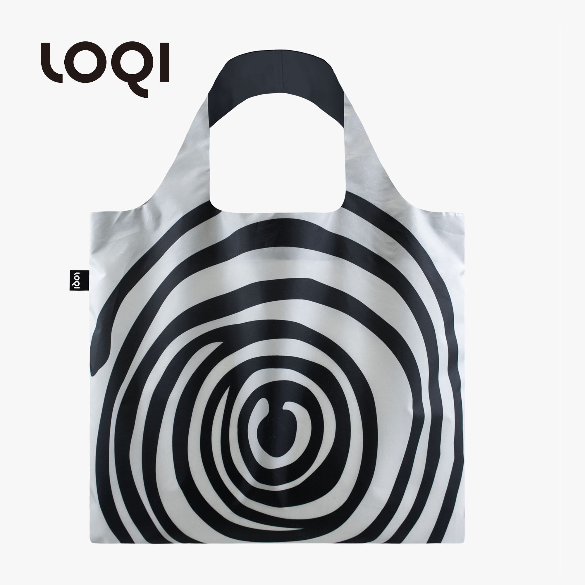 德国LOQI 博物馆系列 黑色螺旋LB.SB 时尚艺术环保万用袋 折叠大容量单肩手提购物袋承重40斤防泼水 路易斯·布尔乔亚