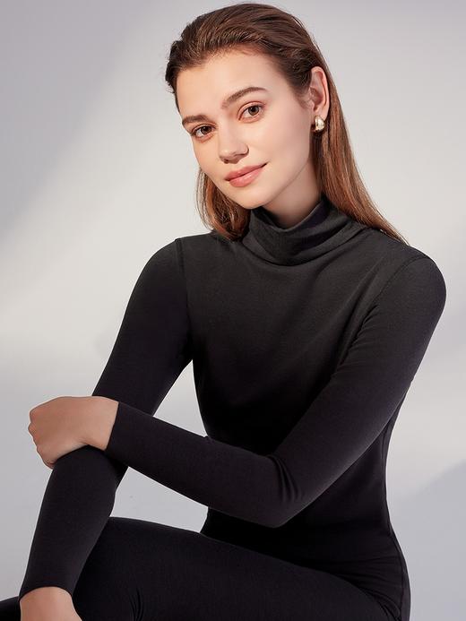 安莉芳女士新品冬季暖衣长袖修身高领上衣舒适打底上装ED00264 商品图2