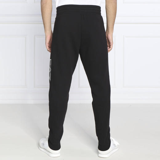 EMPORIO ARMANI EA7 阿玛尼 男士棉质字母徽标印花休闲运动裤 黑色 6LPP68 PJ07Z 1200 商品图1