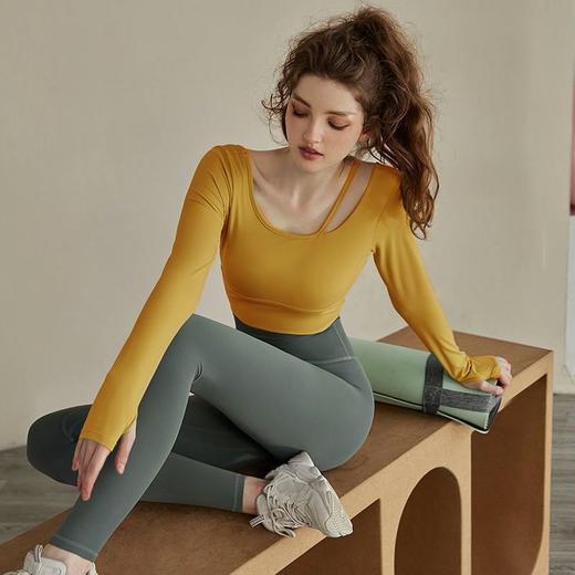 带胸垫 瑜伽服秋冬长袖女健身衣专业美背跑步网红爆款运动上衣t恤 商品图1
