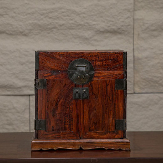 清 黄花梨带镜架平顶官皮箱 商品图0