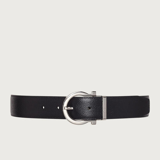 【二】FERRAGAMO 菲拉格慕 男士皮革双面可调节 GANCINI 腰带 黑色 67 9781 675140 商品图0