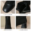 ZHR中跟短靴女2022秋冬新款韩版方头粗跟女靴百搭加绒保暖瘦瘦靴 商品缩略图10