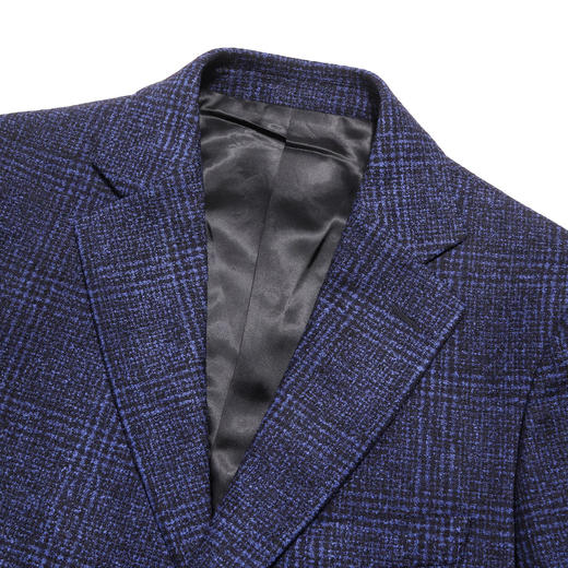 布兰施轻奢商务修身格纹经典羊毛西服 商品图3