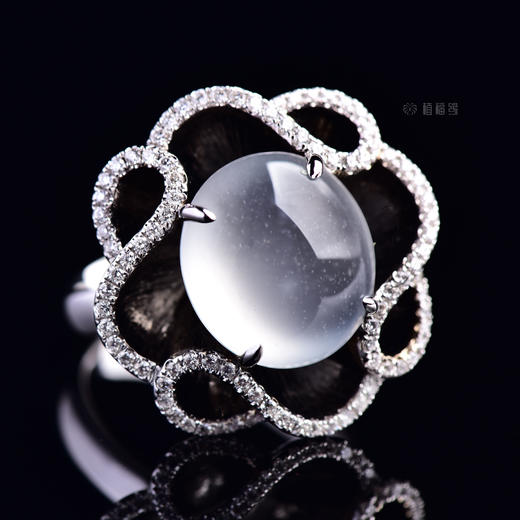 【花盼】白翡蛋面戒指JZ12108102 商品图3