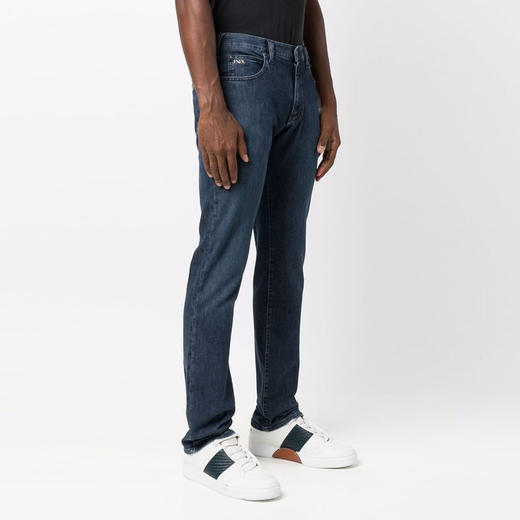 EMPORIO ARMANI 阿玛尼 男士棉质金属徽标休闲牛仔裤 蓝色 8N1J45 1D85Z 0942 商品图1