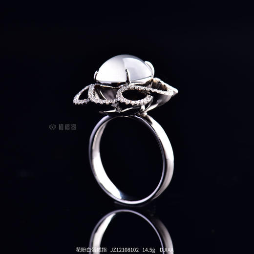【花盼】白翡蛋面戒指JZ12108102 商品图0