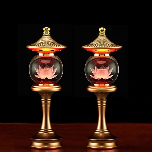 水晶莲花灯供佛灯佛前长明灯供佛灯led插电荷花灯财神灯招财家用 商品图3