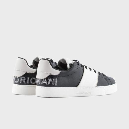 EMPORIO ARMANI 阿玛尼 男士对比色条纹皮革休闲运动鞋 混色 X4X597 XN603 S174 商品图2