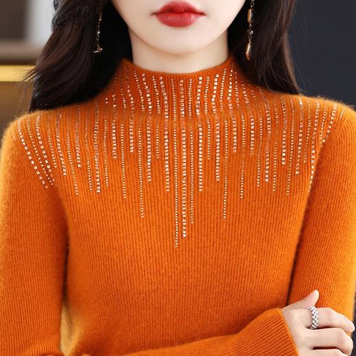 新款毛衣宽松半高领纯色显瘦针织打底衫 商品图1