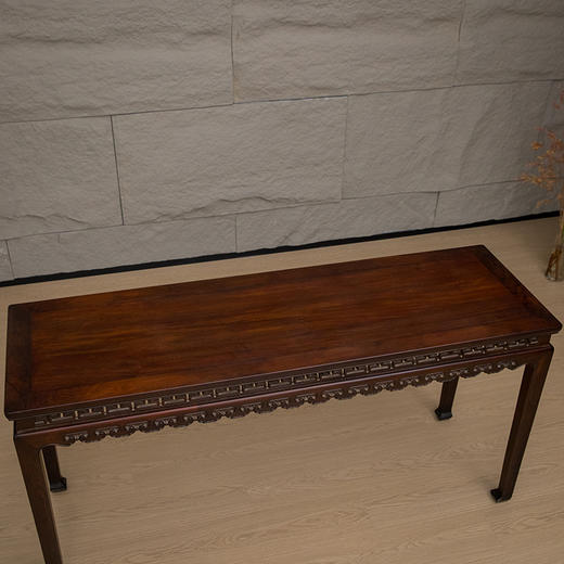 清 红木锼挖如意云纹条桌 商品图2