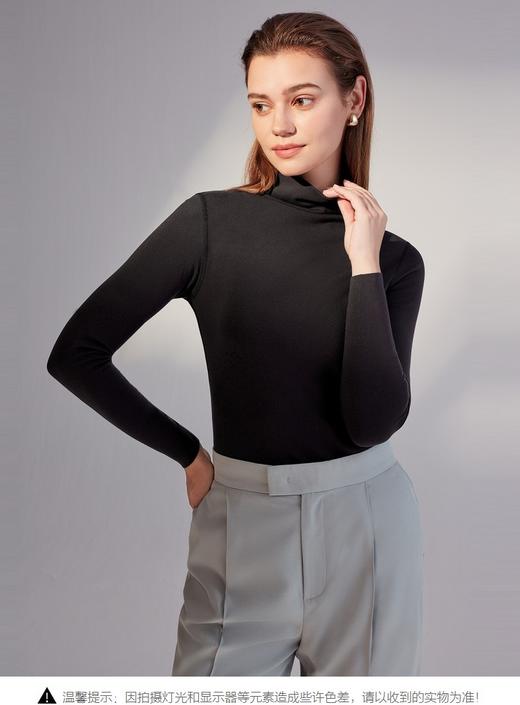 安莉芳女士新品冬季暖衣长袖修身高领上衣舒适打底上装ED00264 商品图0