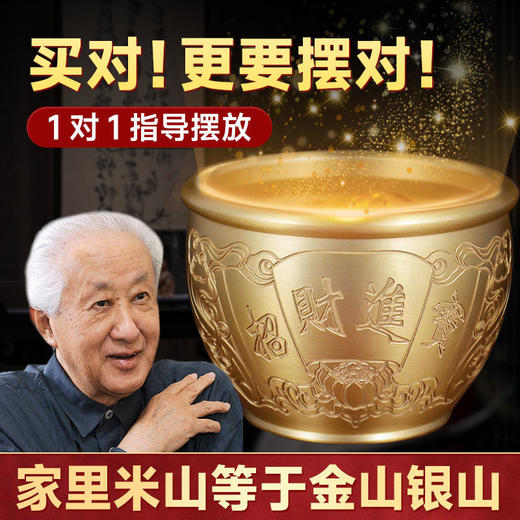黄铜米缸聚财百福缸全铜小的聚宝盆大号福字存钱罐铜客厅摆件 商品图8