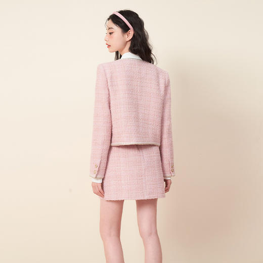 西遇粉色小香风外套女新款法式名媛风气质短款开衫上衣11721384 商品图3