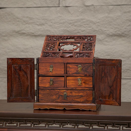 清 黄花梨带镜架平顶官皮箱 商品图3