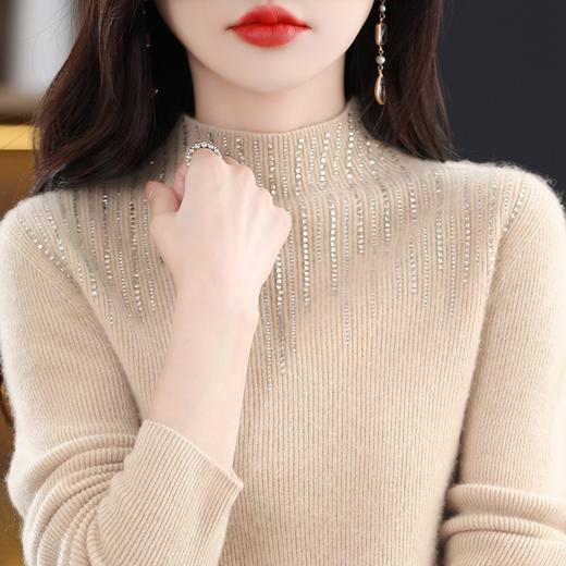 新款毛衣宽松半高领纯色显瘦针织打底衫 商品图8