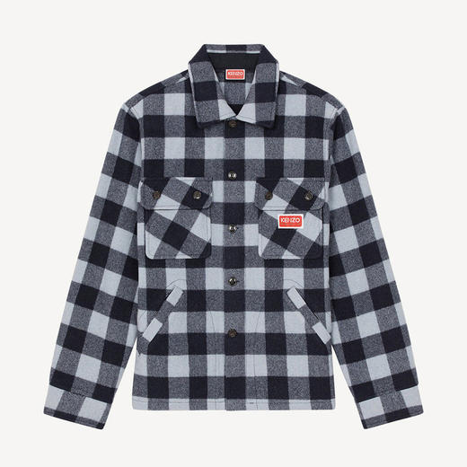 KENZO 高田贤三 男士 KENZO Paris 标签格纹羊毛外套 格子 FC65 CH509 9CN 64 商品图0