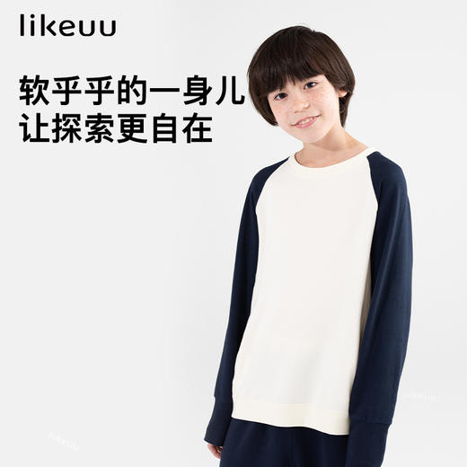 ubras旗下likeuu儿童卫衣卫裤男女中大童休闲T恤裤子2022秋冬新款ZY 商品图0
