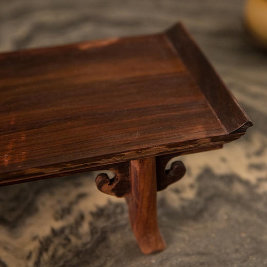 清 红木夹头榫云纹一块玉翘头案中案摆件 商品图2