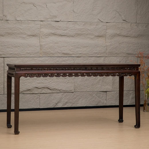 清 红木锼挖如意云纹条桌 商品图4