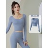 运动长袖上衣女2022秋季款健身专业速干跑步普拉提训练瑜伽服套装 商品缩略图6