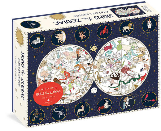 十二宫 1000片艺术拼图生日礼物 英文原版 Signs of the Zodiac 1 000-Piece Puzzle 商品图0