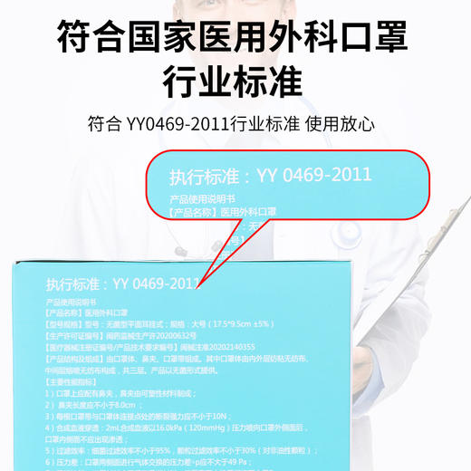【整整100片两盒装！医用级防护口罩】医用外科口罩独立包装，盒装医用口罩三层加厚含熔喷布 商品图3