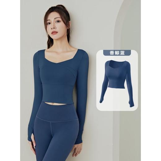 运动长袖上衣女2022秋季款健身专业速干跑步普拉提训练瑜伽服套装 商品图9