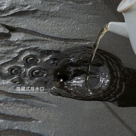 石金道创意乌金石茶盘简约排水家用石材茶海复古茶台大号石头茶具 商品图9
