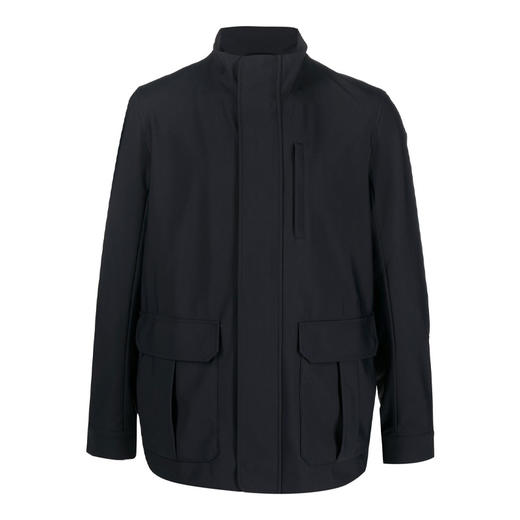 EMPORIO ARMANI 阿玛尼 男士尼龙金属徽标拉链外套 深蓝色 8N1BP8 1NZAZ 0920 商品图0